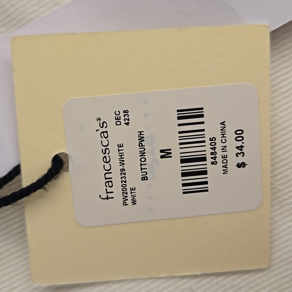 New Francesca's TGLA White Button Front Jean Mini Skirt - Picture 2 of 9